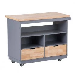 46 in. Dusty Blue New Design Kitchen Island with 2-Drawers and Tableware Cabinet by Whatseaso -BENCH Online Store dusty blue whatseaso kitchen islands lnn k110501894 4f 1000