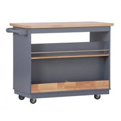 46 in. Dusty Blue New Design Kitchen Island with 2-Drawers and Tableware Cabinet by Whatseaso -BENCH Online Store dusty blue whatseaso kitchen islands lnn k110501894 c3 1000