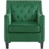 Willa Button Tufted Emerald Green Accent Arm Chair by Hanover -BENCH Online Store emerald green hanover accent chairs hup304 grn 64 1000