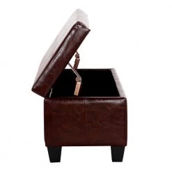 Medora Espresso Faux Leather Lift-Top Storage Ottoman Bench by WESTIN OUTDOOR -BENCH Online Store espresso westin outdoor ottomans ia101 ex fa 1000