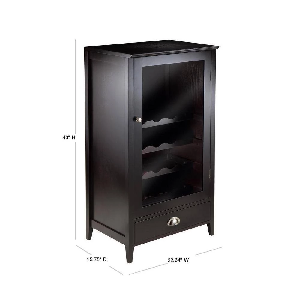 Bordeaux 20-Bottle Espresso Bar Cabinet by Winsome Wood 5 Bordeaux 20-Bottle Espresso Bar Cabinet by Winsome Wood - Image 3