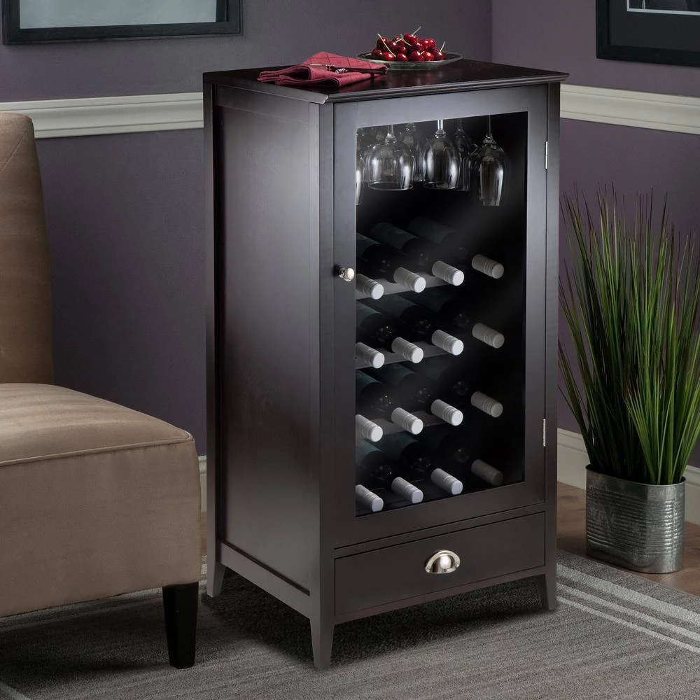 Bordeaux 20-Bottle Espresso Bar Cabinet by Winsome Wood 11 Bordeaux 20-Bottle Espresso Bar Cabinet by Winsome Wood - Image 9