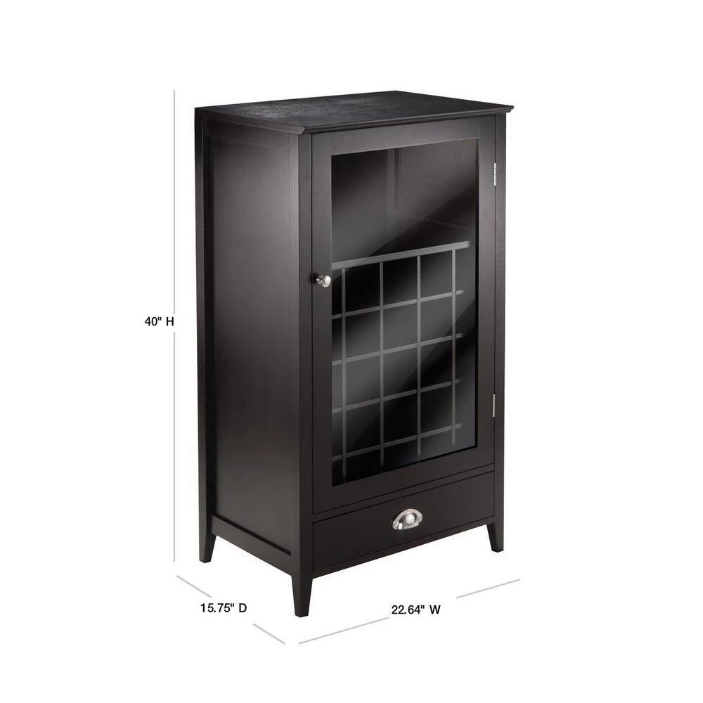 Bordeaux 25-Bottle Espresso Bar Cabinet by Winsome Wood 5 Bordeaux 25-Bottle Espresso Bar Cabinet by Winsome Wood - Image 3