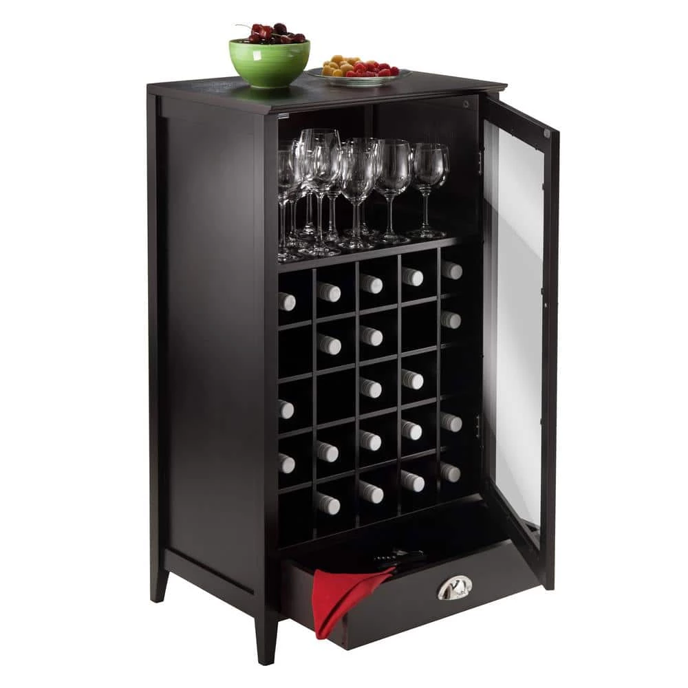 Bordeaux 25-Bottle Espresso Bar Cabinet by Winsome Wood 7 Bordeaux 25-Bottle Espresso Bar Cabinet by Winsome Wood - Image 5