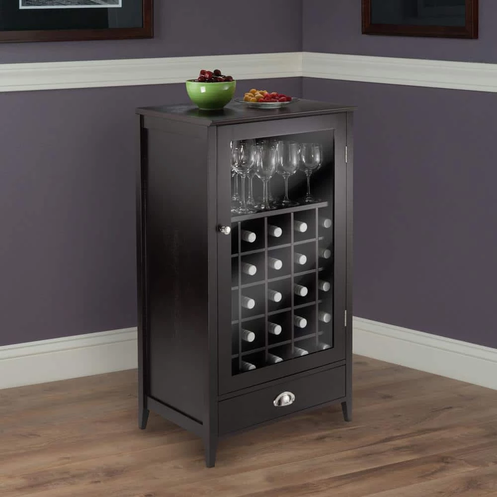 Bordeaux 25-Bottle Espresso Bar Cabinet by Winsome Wood 8 Bordeaux 25-Bottle Espresso Bar Cabinet by Winsome Wood - Image 6