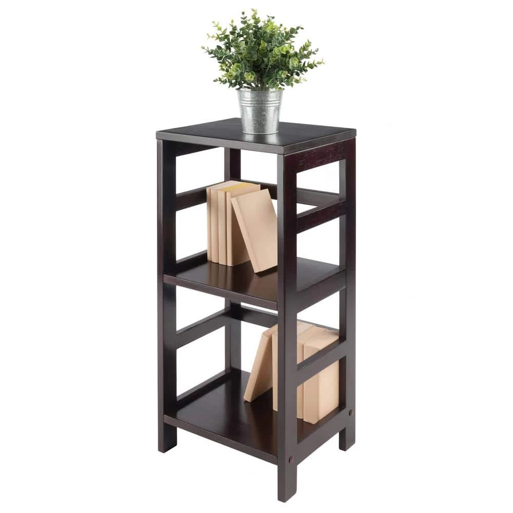 Leo 29 in. Espresso 2-Tier Narrow Standard Bookcase by Winsome Wood 5 Leo 29 in. Espresso 2-Tier Narrow Standard Bookcase by Winsome Wood - Image 3