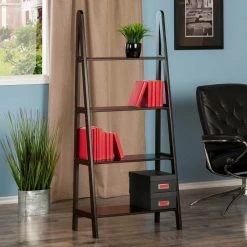 Avalon 4-Tier 58 in. H A-Frame Espresso Standard Bookcase by Winsome Wood -BENCH Online Store espresso winsome wood bookcases bookshelves 92428 31 1000