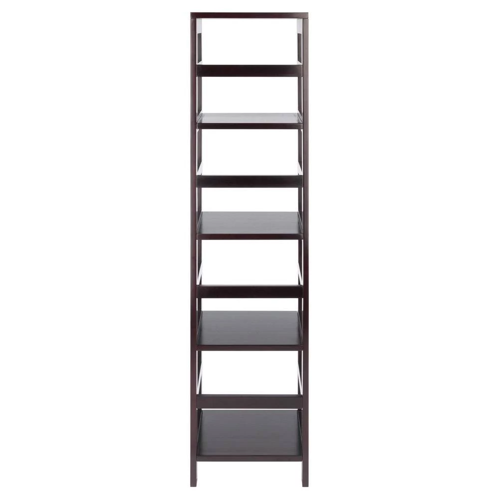 Leo 4-Tier 54 in. H Espresso Finish Vertical Bookcase by Winsome Wood 6 Leo 4-Tier 54 in. H Espresso Finish Vertical Bookcase by Winsome Wood - Image 4