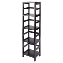 Leo 4-Tier 54 in. H Espresso Finish Vertical Bookcase by Winsome Wood