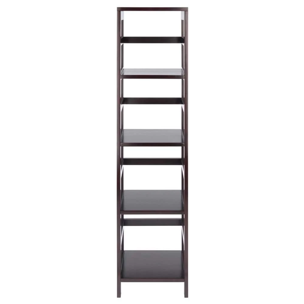 Leo 4-Tier 54 in. H Espresso Finish Vertical Bookcase by Winsome Wood 5 Leo 4-Tier 54 in. H Espresso Finish Vertical Bookcase by Winsome Wood - Image 3