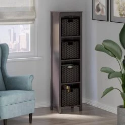 Terrace 56 in. Walnut 5-Tier Shelf Storage Bookcase with Baskets by Winsome Wood 15 Terrace 56 in. Walnut 5-Tier Shelf Storage Bookcase with Baskets by Winsome Wood -BENCH Online Store espresso winsome wood bookcases bookshelves 92593 31 1000