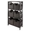 Leo 42 in. Espresso 3-Tier Shelf Storage Bookcase with Baskets by Winsome Wood -BENCH Online Store espresso winsome wood bookcases bookshelves 92711 64 1000
