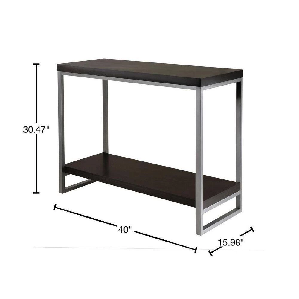 Jared 40 in. Espresso Standard Rectangle Wood Console Table with Shelves by Winsome Wood 5 Jared 40 in. Espresso Standard Rectangle Wood Console Table with Shelves by Winsome Wood - Image 3