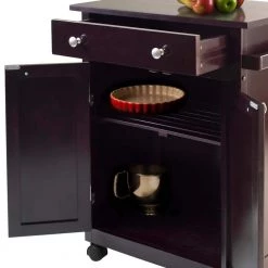 Savannah Espresso Kitchen Cart with Storage by Winsome Wood -BENCH Online Store espresso winsome wood kitchen carts 92626 44 1000