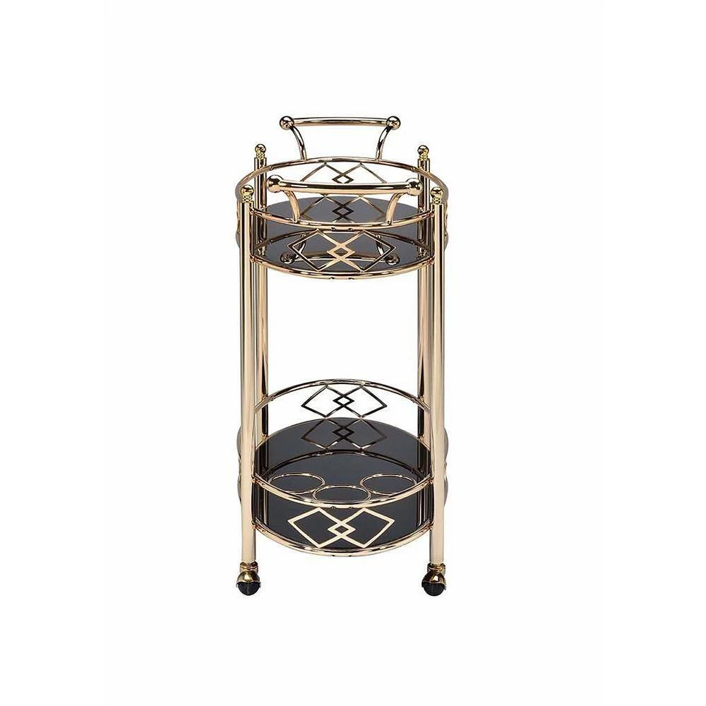 Ottesen Serving Cart, Gold & Black Glass by Whatseaso 6 Ottesen Serving Cart, Gold & Black Glass by Whatseaso - Image 4