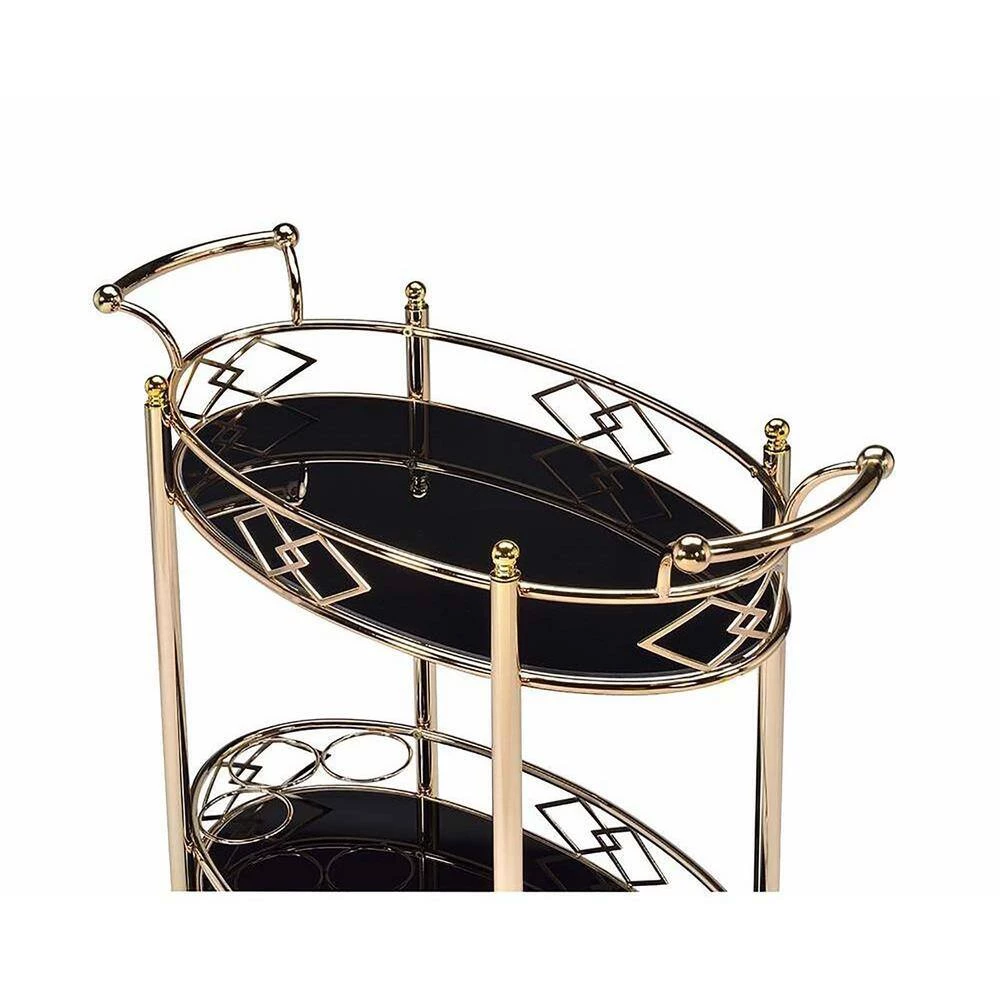 Ottesen Serving Cart, Gold & Black Glass by Whatseaso 7 Ottesen Serving Cart, Gold & Black Glass by Whatseaso - Image 5