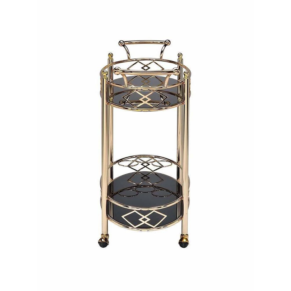 Ottesen Serving Cart, Gold & Black Glass by Whatseaso 5 Ottesen Serving Cart, Gold & Black Glass by Whatseaso - Image 3