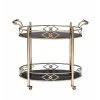 Ottesen Serving Cart, Gold & Black Glass by Whatseaso