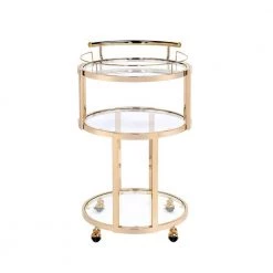 Luxurious Kitchen Serving Cart Gold & Clear Glass by Whatseaso -BENCH Online Store gold clear whatseaso kitchen carts l k110499160 1f 1000