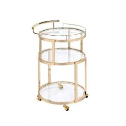 Luxurious Kitchen Serving Cart Gold & Clear Glass by Whatseaso