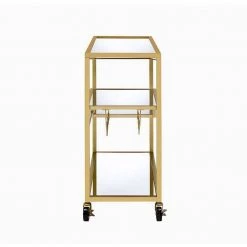 Champagne Gold Metal and Wood Kitchen Island by Whatseaso -BENCH Online Store gold whatseaso kitchen islands l ki110498422 1f 1000