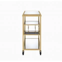 Champagne Gold Metal and Wood Kitchen Island by Whatseaso -BENCH Online Store gold whatseaso kitchen islands l ki110498422 4f 1000