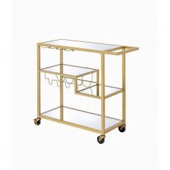 Champagne Gold Metal and Wood Kitchen Island by Whatseaso -BENCH Online Store gold whatseaso kitchen islands l ki110498422 76 1000