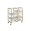 Vorrik Serving Cart, Gold & White-Washed by Whatseaso