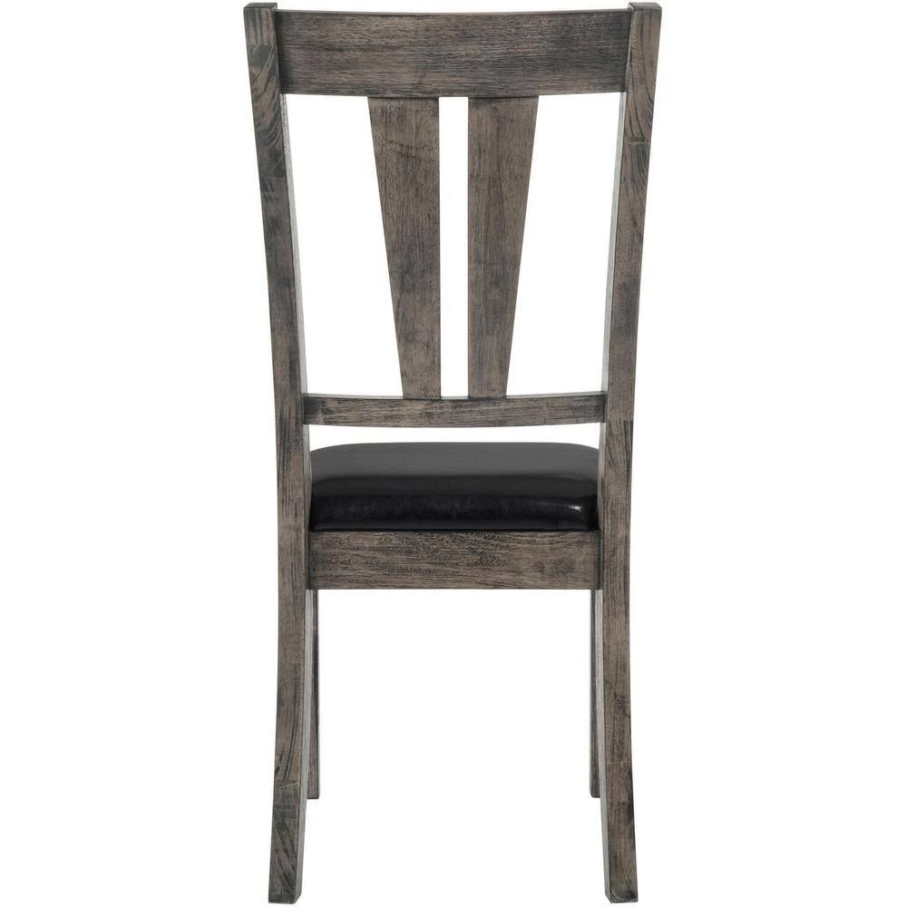 Bramble Hill 6-Piece Weather Gray Dining Set with Expandable Table plus 4-Faux-Leather Side Chairs and Bench by Hanover 9 Bramble Hill 6-Piece Weather Gray Dining Set with Expandable Table plus 4-Faux-Leather Side Chairs and Bench by Hanover - Image 7