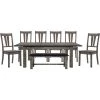 Bramble Hill 8-Piece Weathered Wood Gray Dining Set with Expandable Table 6-Seat Side Chairs and Faux-Leather Bench by Hanover 1 Bramble Hill 8-Piece Weathered Wood Gray Dining Set with Expandable Table 6-Seat Side Chairs and Faux-Leather Bench by Hanover -BENCH Online Store gray hanover dining room sets hdr006 8wd wg 64 1000