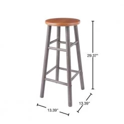 Huxton Gray and Teak 29 in. H Bar Stool Set (2-Pieces) by Winsome Wood -BENCH Online Store gray teak winsome wood bar stools 36630 40 1000