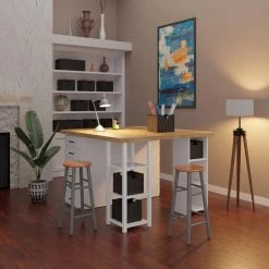 Huxton Gray and Teak 29 in. H Bar Stool Set (2-Pieces) by Winsome Wood -BENCH Online Store gray teak winsome wood bar stools 36630 fa 1000