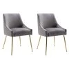 Trinity Gray Upholstered Velvet Accent Chair with Metal Legs (Set Of 2) by WESTIN OUTDOOR -BENCH Online Store gray westin outdoor accent chairs ia4002 gy 2 64 1000