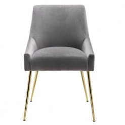Trinity Gray Upholstered Velvet Accent Chair With Metal Legs by WESTIN OUTDOOR -BENCH Online Store gray westin outdoor accent chairs ia4002 gy 4f 1000