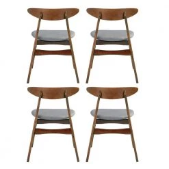 Nereida Solid Wood Gray Upholstered Side Chair (Set of 4) by WESTIN OUTDOOR -BENCH Online Store gray westin outdoor dining chairs id304 sc gy 4 1f 1000