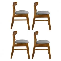 Nereida Solid Wood Gray Upholstered Side Chair (Set of 4) by WESTIN OUTDOOR -BENCH Online Store gray westin outdoor dining chairs id304 sc gy 4 c3 1000