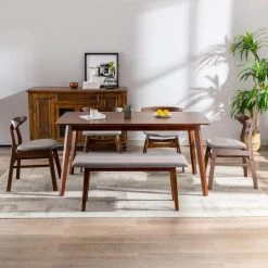 Nereida 6-Piece Rectangular Gray Solid Wood Top Upholstered Dining Set by WESTIN OUTDOOR 14 Nereida 6-Piece Rectangular Gray Solid Wood Top Upholstered Dining Set by WESTIN OUTDOOR -BENCH Online Store gray westin outdoor dining room sets id101 6pc gy 40 1000