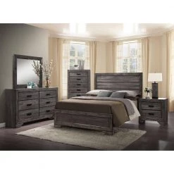 Bramble Hill 5-Piece Weathered Gray Bedroom Furniture Set with Queen-Size Bed Frame by Hanover -BENCH Online Store grey hanover bedroom sets hbr016a5k1 wg 1f 1000