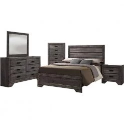 Bramble Hill 5-Piece Weathered Gray Bedroom Furniture Set with Queen-Size Bed Frame by Hanover