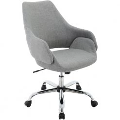 Everson 17.75 in. to 20.75 in. Gas Lift Gray Wheeled Office Chair by Hanover