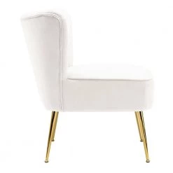 Trinity 22 in. Ivory Velvet Channel Tufted Accent Side Chair by WESTIN OUTDOOR -BENCH Online Store ivory westin outdoor accent chairs ia4001 22 iv 1f 1000