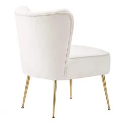 Trinity 22 in. Ivory Velvet Channel Tufted Accent Side Chair by WESTIN OUTDOOR -BENCH Online Store ivory westin outdoor accent chairs ia4001 22 iv 44 1000