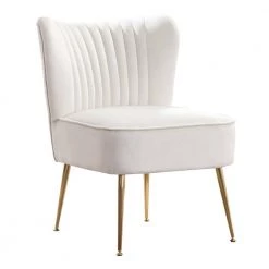 Trinity 22 in. Ivory Velvet Channel Tufted Accent Side Chair by WESTIN OUTDOOR -BENCH Online Store ivory westin outdoor accent chairs ia4001 22 iv c3 1000