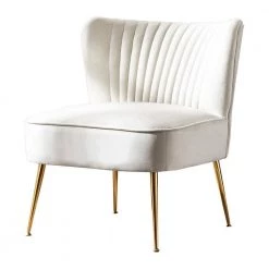 Trinity 25 in. Ivory Velvet Channel Tufted Accent Chair by WESTIN OUTDOOR 20 Trinity 25 in. Ivory Velvet Channel Tufted Accent Chair by WESTIN OUTDOOR -BENCH Online Store ivory westin outdoor accent chairs ia4001 25 iv 76 1000