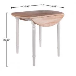 Sorella Natura/White Round Drop Lead Table by Winsome Wood -BENCH Online Store natural and white winsome wood kitchen dining tables 53036 40 1000