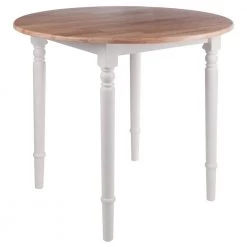 Sorella Natura/White Round Drop Lead Table by Winsome Wood