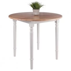 Sorella Natura/White Round Drop Lead Table by Winsome Wood -BENCH Online Store natural and white winsome wood kitchen dining tables 53036 fa 1000