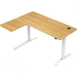 55 in. W Tan and White Wood Standing Desk with Adjustable Height by Hanover 20 55 in. W Tan and White Wood Standing Desk with Adjustable Height by Hanover -BENCH Online Store natural white hanover computer desks hsd0424 nat 4f 1000
