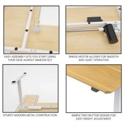 55 in. W Tan and White Wood Standing Desk with Adjustable Height by Hanover 15 55 in. W Tan and White Wood Standing Desk with Adjustable Height by Hanover -BENCH Online Store natural white hanover computer desks hsd0424 nat a0 1000