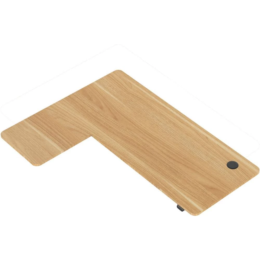 55 in. W Tan and White Wood Standing Desk with Adjustable Height by Hanover 10 55 in. W Tan and White Wood Standing Desk with Adjustable Height by Hanover - Image 8